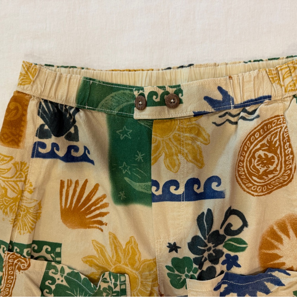 Free People Seaside Block-Printed Pull-On Pants Size Small - Picture 6 of 11